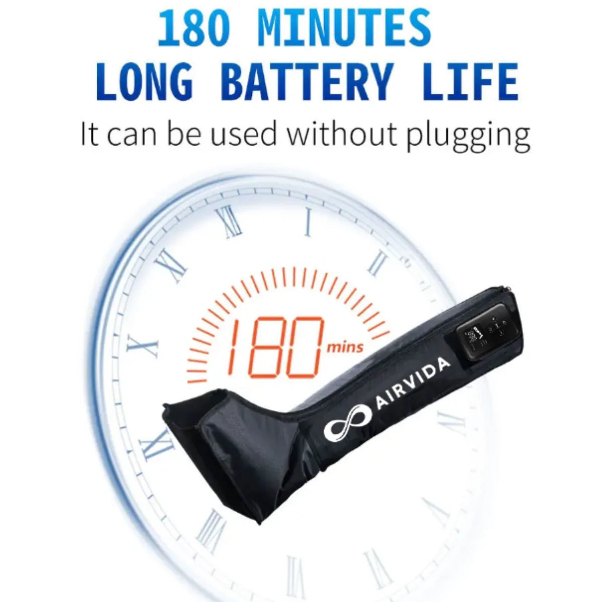 Airvida Cordless Leg Compression Boots with LCD Screen – Circulation, Muscle Recovery & Pain Relief