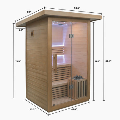 Revive 2 Person Traditional Indoor/Outdoor Sauna