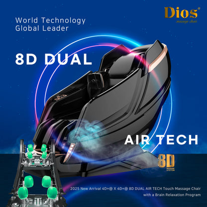 Kahuna Dios 1288 Premium 8D SL-Track Massage Chair with Dual AirTech Touch Rollers & Brain Relaxation Program