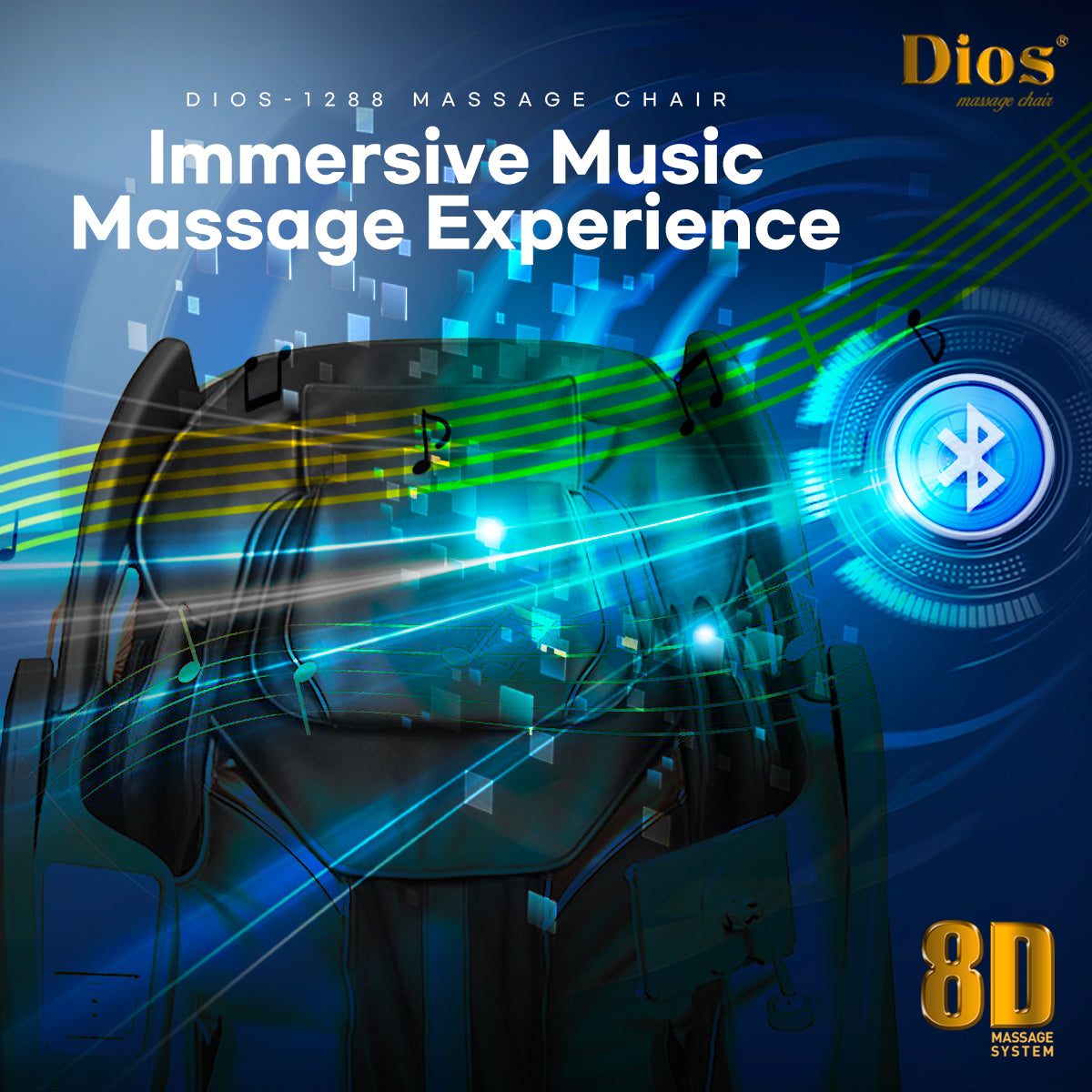 Kahuna Dios 1288 Premium 8D SL-Track Massage Chair with Dual AirTech Touch Rollers & Brain Relaxation Program