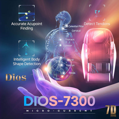 Kahuna Dios 7300 Advanced 7D SL-Track Massage Chair with Dual-Core Air Rollers & 3D Calf Kneading Therapy